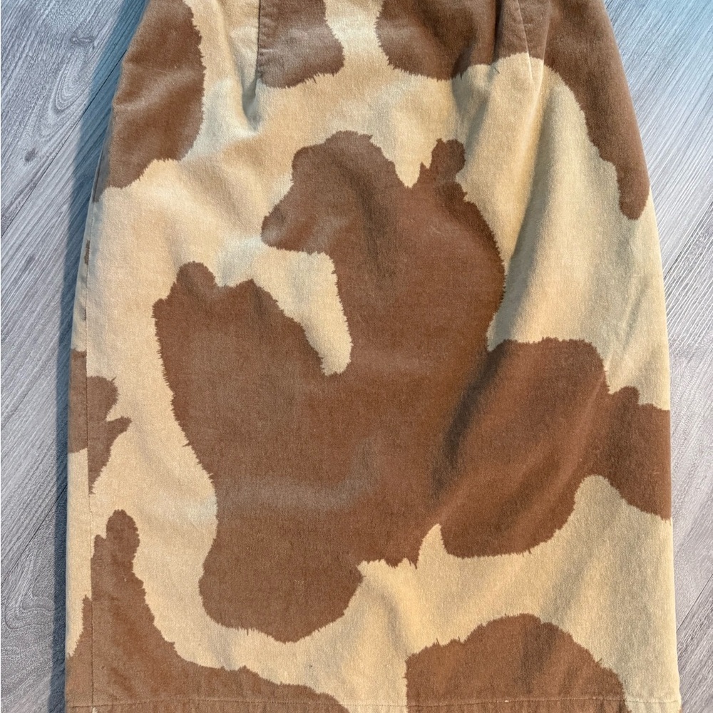 Liz Claiborne Brown and Tan Abstract Cow Print Pencil Skirt